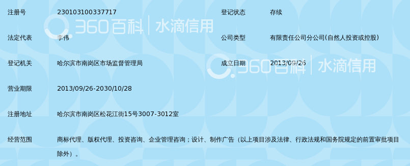 北京华商动力知识产权代理有限公司黑龙江分公