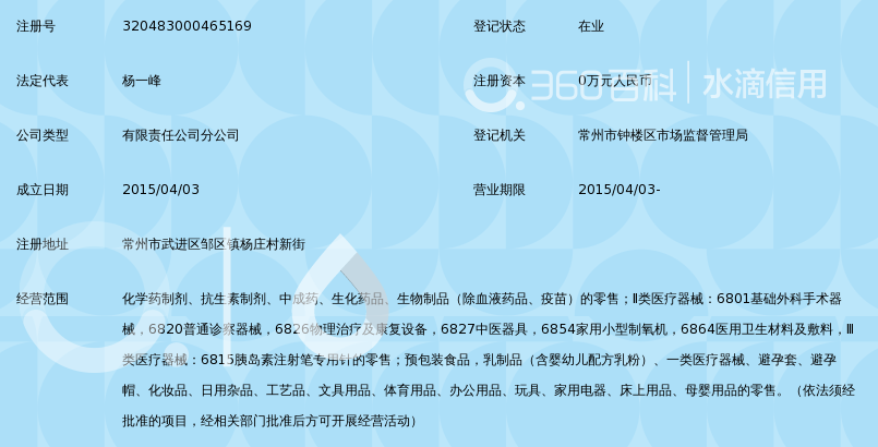 恒泰人民(江苏)大药房连锁有限公司常州邹区新