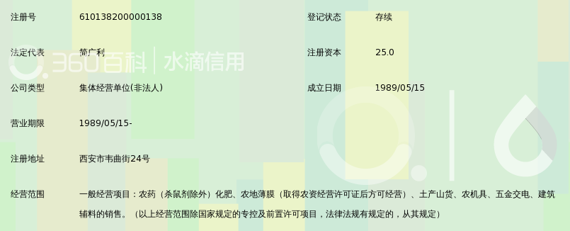 西安市长安区韦曲供销社生产资料门市部