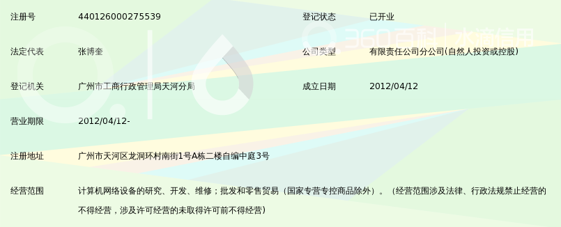 广州富辰网络科技有限公司天河第一分公司