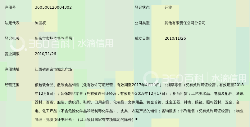 江西步步高商业连锁有限责任公司新余人和店