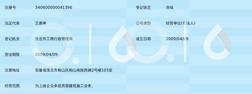 安徽省萧县工程建设总公司淮北相城分公司