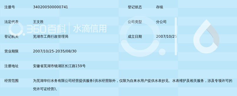 芜湖华衍水务有限公司杨家门供水所