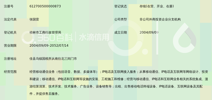 中国移动通信集团陕西有限公司佳县分公司乌镇