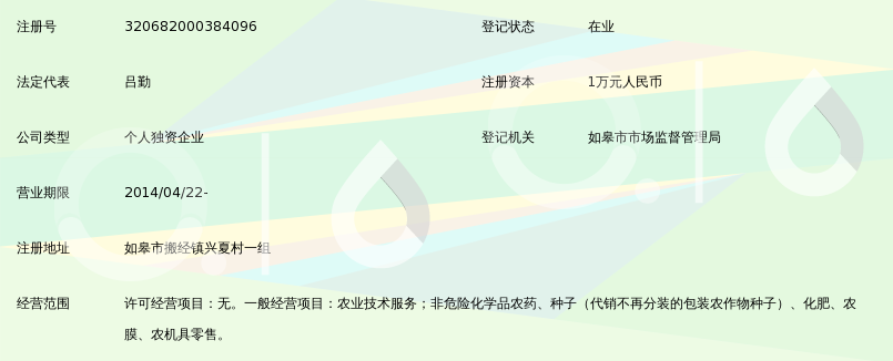 如皋市新星供销夏堡加盟店