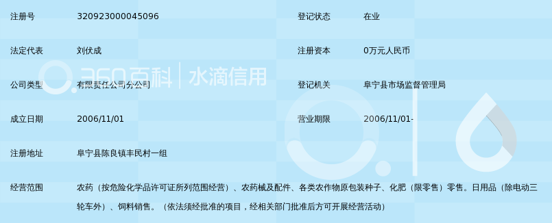 阜宁县壮禾植保有限公司陈良玉丰门市