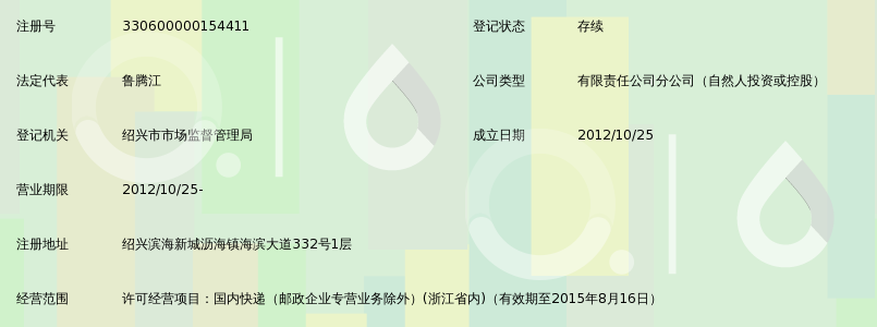 上虞市申通快递有限公司绍兴滨海新城营业厅_
