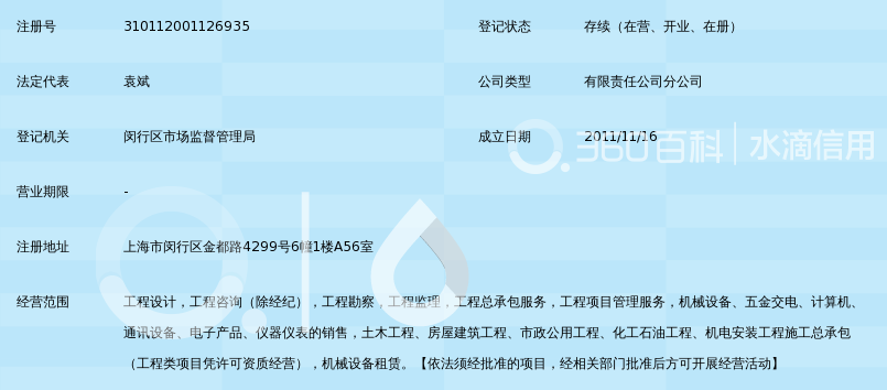 福建省新五环工程设计院有限公司上海分公司