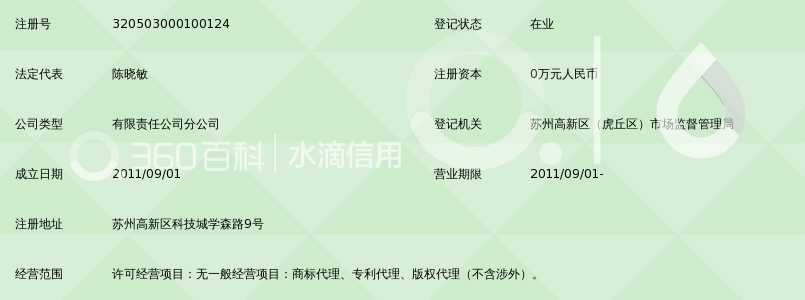 北京众合诚成知识产权代理有限公司苏州分公司