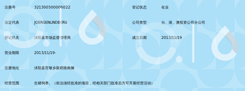 连云港北欧农庄生猪养殖有限公司沭阳分公司_