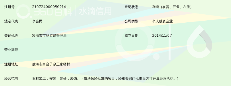 凌海市白台子乡惠民石材厂_360百科