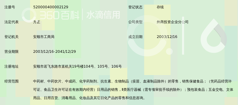 贵州一树连锁药业有限公司安顺市若飞东路分店