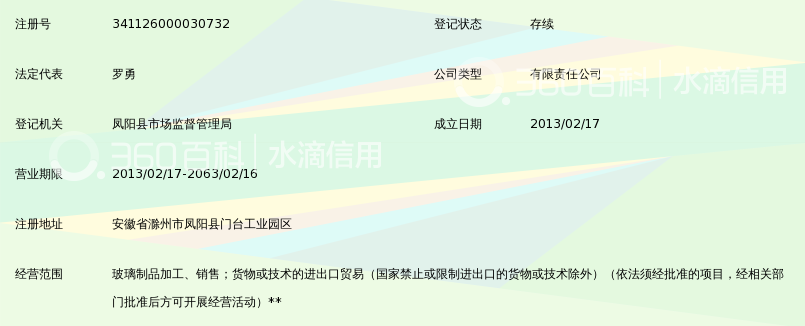 安徽凤阳创亿玻璃日用品有限公司