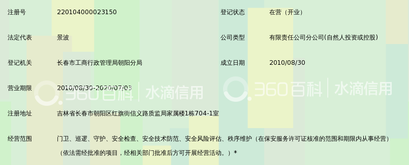 长春保安集团有限公司朝阳分公司