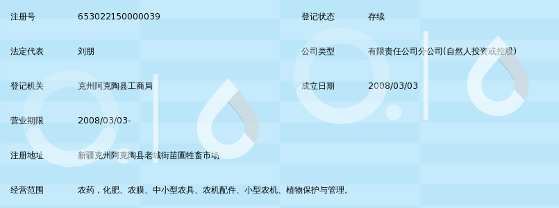 喀什绿丰源农资有限责任公司阿克陶县第一经销